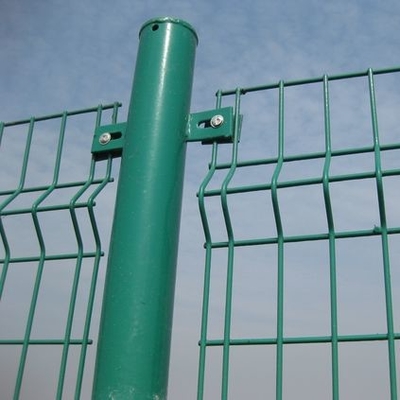 Gegalvaniseerde Staal 3D Draad Groen Mesh Fence With Square Post RAL 6005