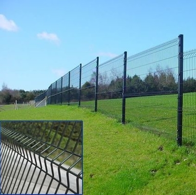 Gegalvaniseerde Staal 3D Draad Groen Mesh Fence With Square Post RAL 6005
