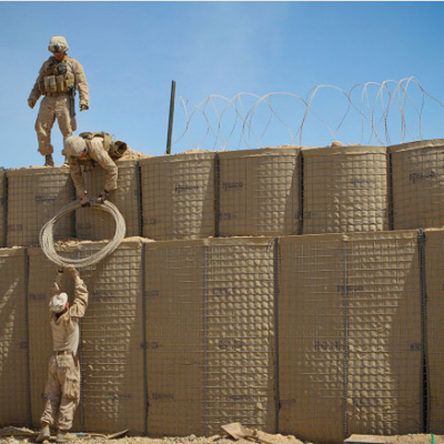 Zand Kleur Gelast Mesh Military Hesco Barrier Wall 24 Duim