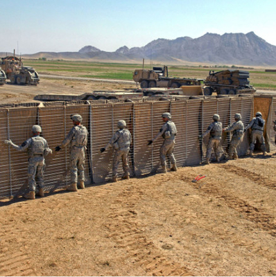 Zand Kleur Gelast Mesh Military Hesco Barrier Wall 24 Duim